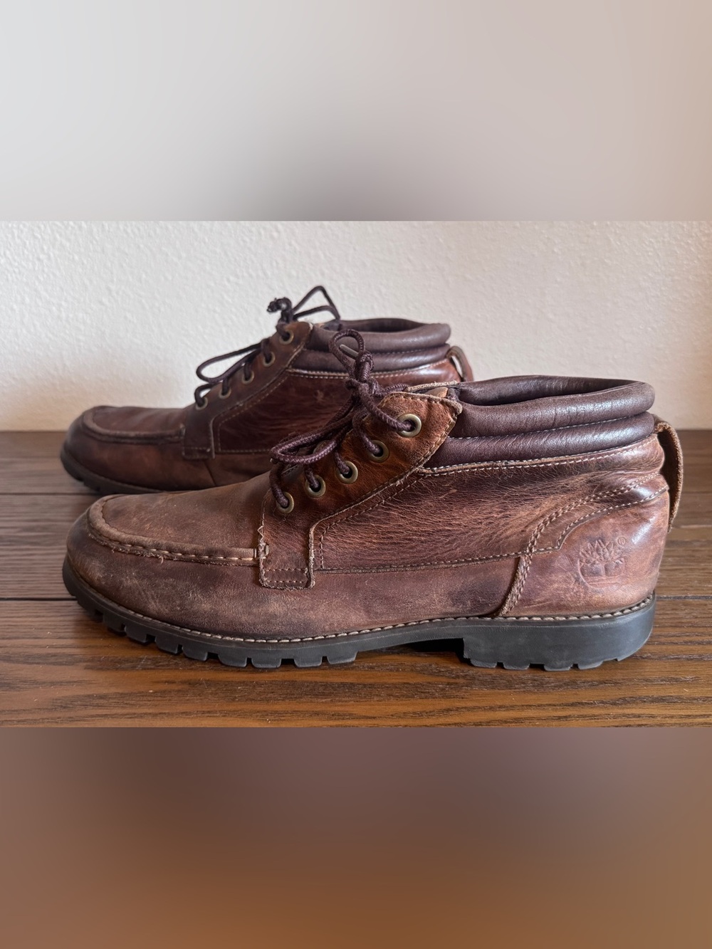 Timberland Earthkeepers Mens 11.5 M Brown Leather Moc Toe Chukka Boots 74132